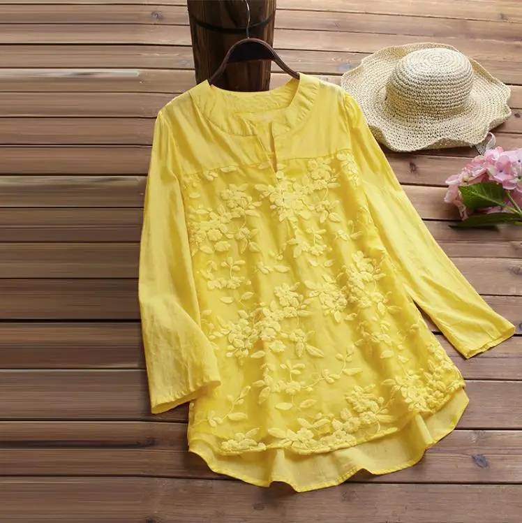 Платье-футболка женское с вышивкой летнее кружевное платье оверсайз желтого и