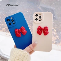 3d bowknot blue phone case for iphone 13 12 11 pro max xr xs soft luxury cute fully protected case for iphone 7 8 plus cover hot