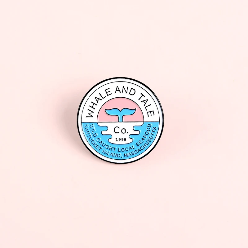 Свежий розовый синий 1998 CO. Морской Кит и брошь &quotСказка&quot Дикие ловят местные