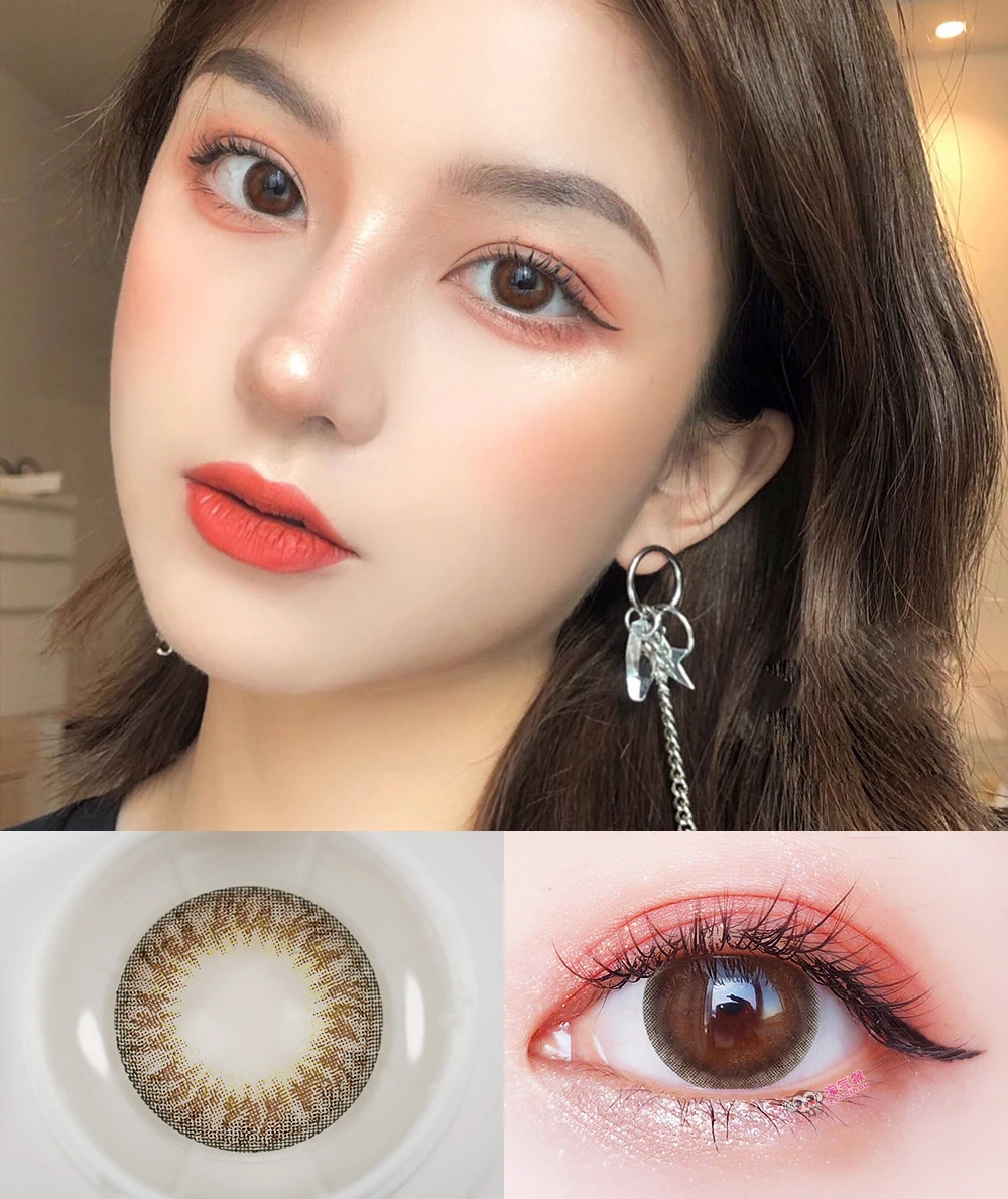 Красота Coner 2pcs/пара трюфели мягкий Цвет ed контактные линзы ежегодного цикла для