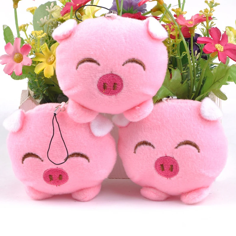 1 шт. кольцо мультфильм Розовый Мяч свинка брелок помпон кулон Девушка Женская