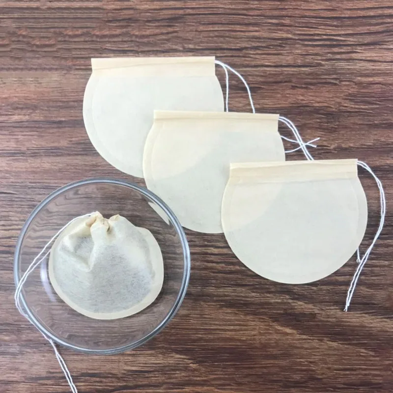 500/1000 шт. круглые бумажные чайные пакеты с фильтром одноразовые чайное ситечко