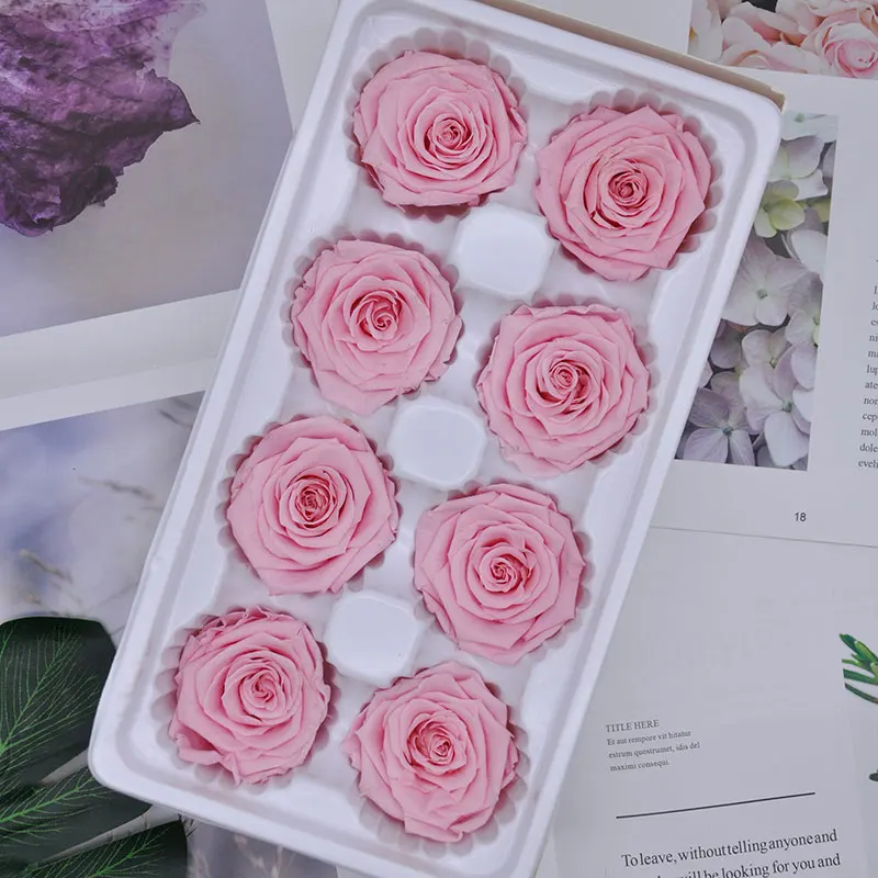 

Immortal Rose Immortal Rose Diameter 4-5CM Valentine's Day DIY Wedding Immortal Flower Material Gift 8pcs/Box B Grade