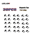 30 шт для Мобильный телефон Запчасти для авто легко работать долговечный конвертер 360 градусов вращение магнитные наконечники адаптер для зарядного кабеля