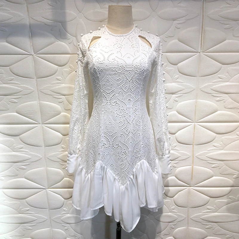 HIGH STREET новая мода 2020 дизайнерское платье женское с пышными рукавами и вышивкой