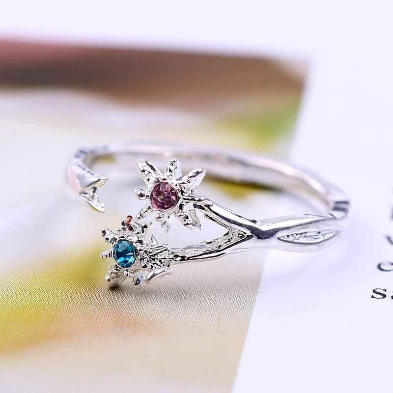 Anime Your Name Kimi no Na wa taki Miyamizu Mitsuha Silver Color Open Ring Wedding Statement Rings Jewelry Gifts For Women Girls |