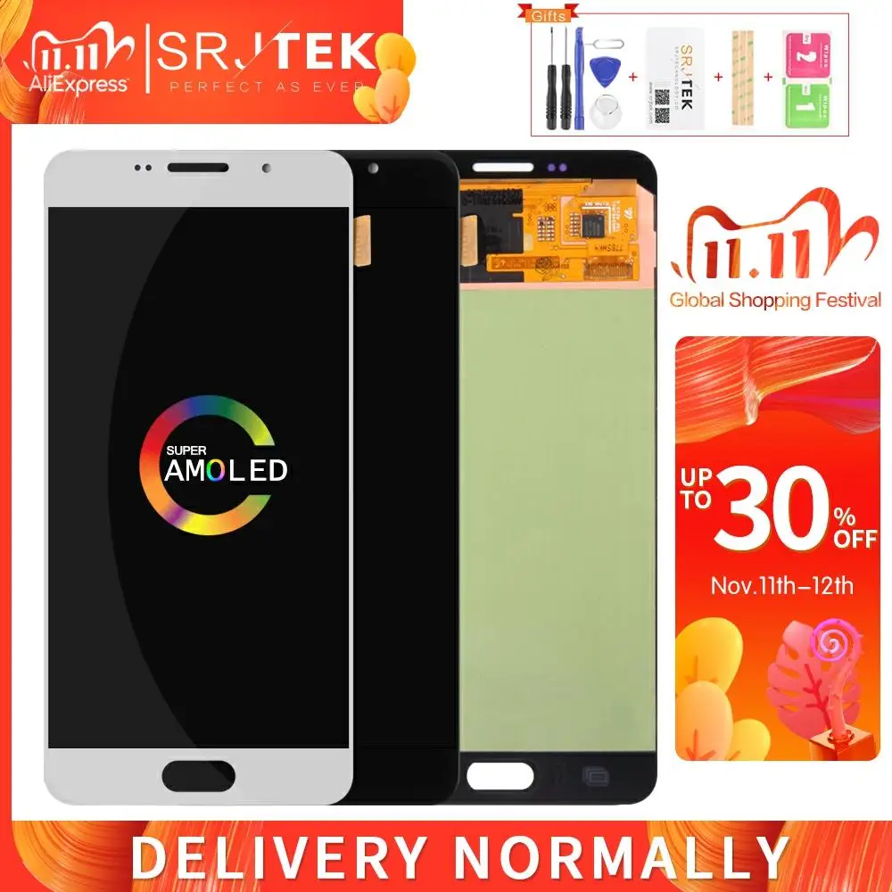 

AMOLED/OLED/TFT для SAMSUNG GALAXY A7 2016 ЖК-дисплей A710 сенсорный дигитайзер Сенсорное стекло в сборе для SAMSUNG A710F дисплей