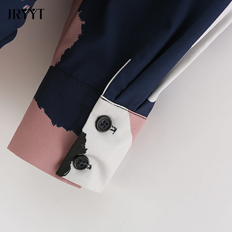 

Women's New Casual Printed Single Breasted Long Sleeve Blouse Loose Tie-dye Button Up Shirts High Street Tops Mujer