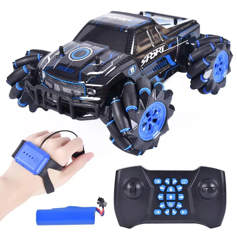 

Kuulee 1:12 RC Car Four-wheel Drive Gesture Sensing Dual RC Light Music Dancing Rotating Off-road Climbing Car