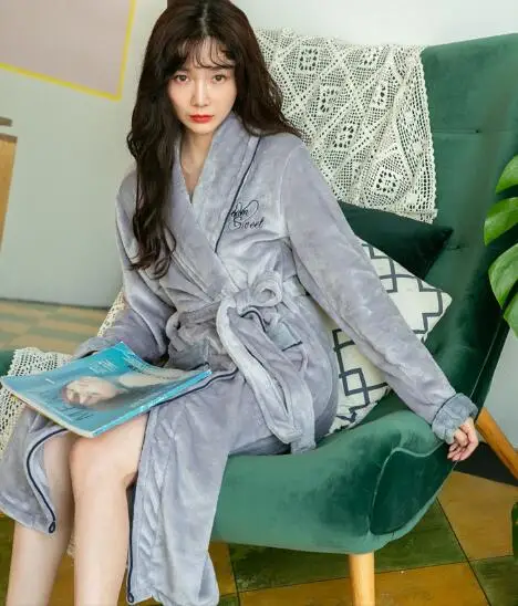 Осенне-зимний халат Fdfklak Женская плотная теплая одежда для сна фланелевые