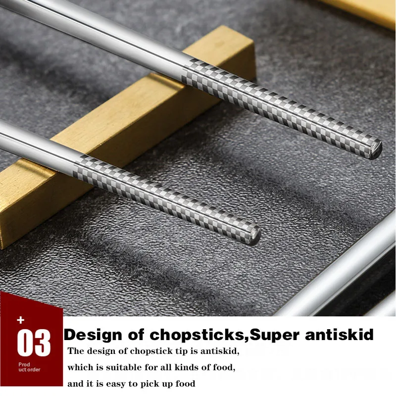 5 пар/комплект китайские палочки для еды из нержавеющей стали | Дом и сад