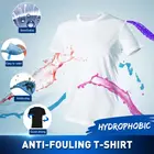 Однотонная мужская и женская футболка с круглым вырезом, дышащая, защищающая от грязи, водонепроницаемая, устойчивая к пятнам нанотехнология