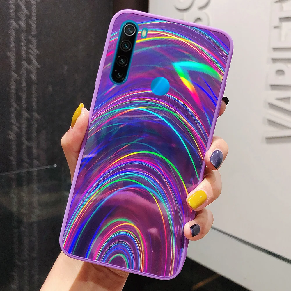 holographic prism laser case for xiaomi redmi note 8 pro note 9s 9a 9c poco c3 mi note 10 3d rainbow style glitter phone cover free global shipping