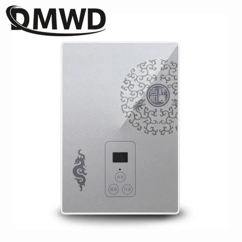 Silver DMWD мгновенный Электрический безрезервуарный нагреватель горячей воды мгновенный нагрев кран Душ машина светодиодный дисплей температуры ванная комната ЕС США - Цвет: Silver