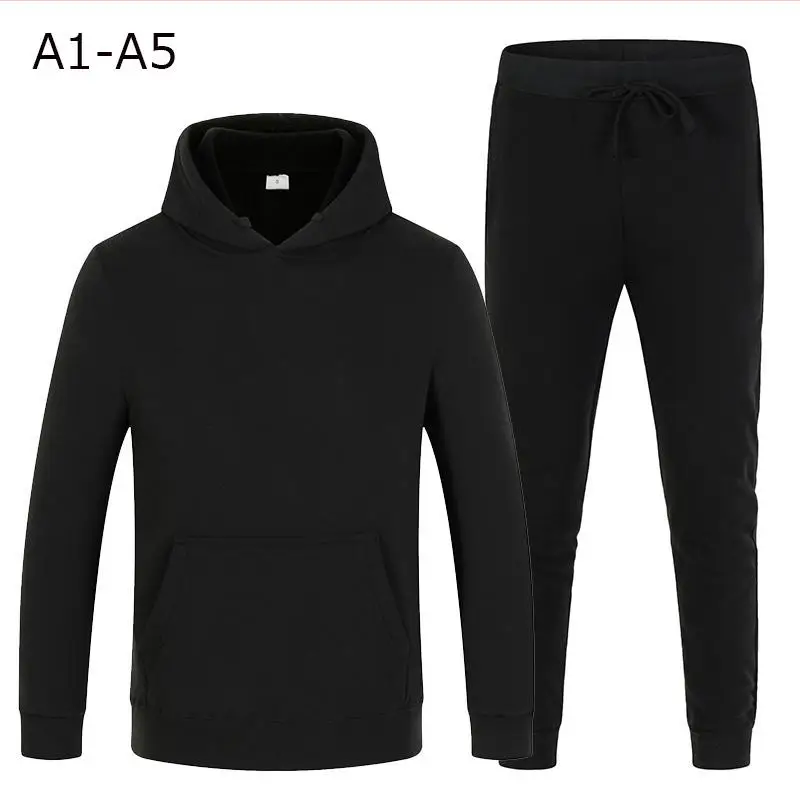 

New Hoodies Set Tracksuit Men Fleece Warm Sweatshirt Print Jogging Homme Tracksuit Survetement Homme Two Piece Set Top Pants