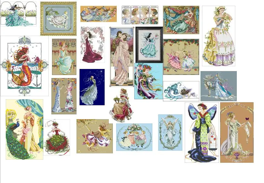 

With beads MD Angel Girls 24photoes chooose styles Color aida Linen /camel/ pearl aida choose Lovely Counted Cross Stitch Kit 4