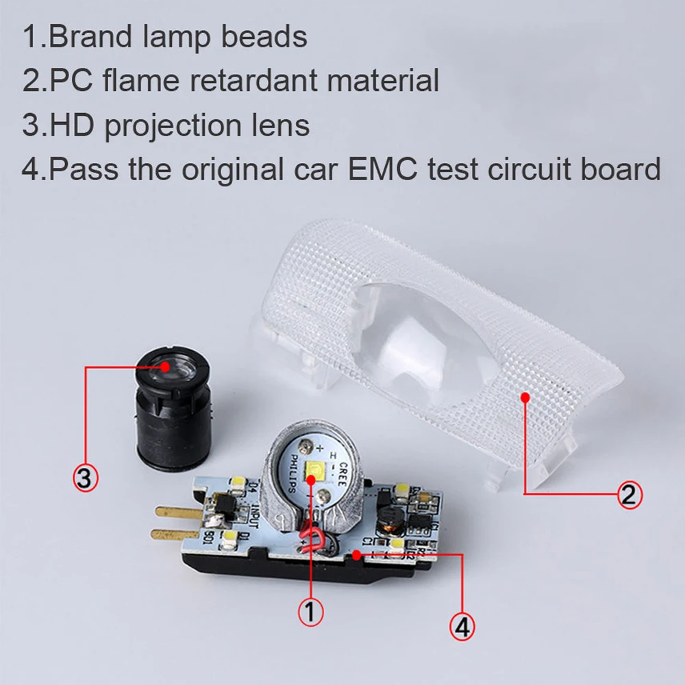 2 шт. Автомобильные светодиодные лампы для двери 40 светодиодный светильник