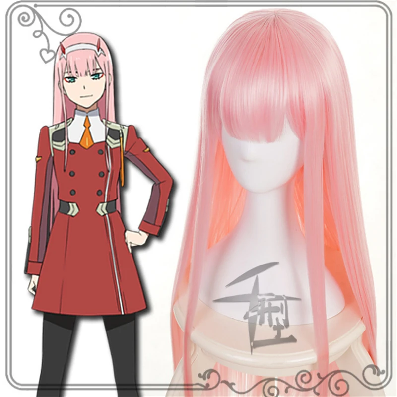 

Anime DARLING in the FRANXX 02 Cosplay ZERO TWO Wigs rol Wigs Halloween Cosplay Pelo Largo rosa