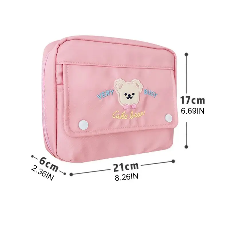 

Large Capacity Nylon Pencil Case Stationery Pouch Bag Cosmetic Makeup Organizer