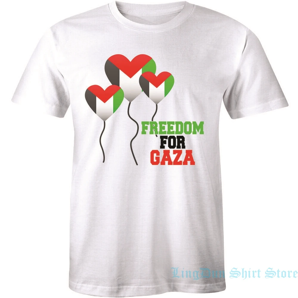 Футболка Мужская/женская из натурального хлопка с надписью Freedom For газа|Мужские