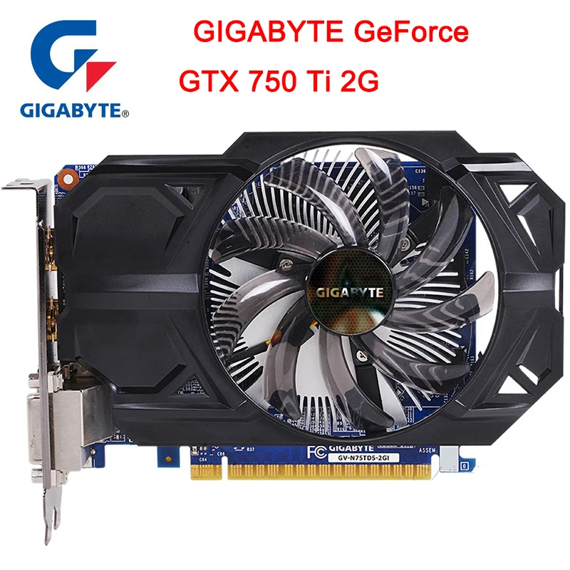 GIGABYTE GTX 750 Ti с 2 ГБ GDDR5 128 бит Интерфейс памяти NVIDIA GeForce gtx750 ti GPU видеокарта для ПК б/у карты VGA