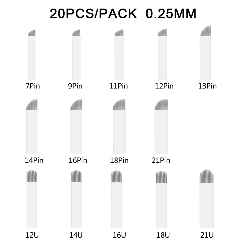 20 штук одноразовые Перманентный микроблейдинг ручка для вышивки с 7 контактным/9