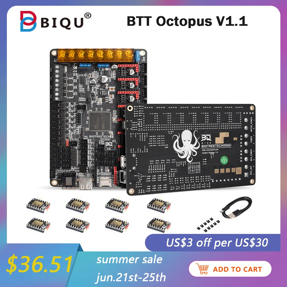 BIGTREETECH вгб Осьминог V1.1 32 бит Управление доска TMC2209 TMC2208 3D принтеры Запчасти против