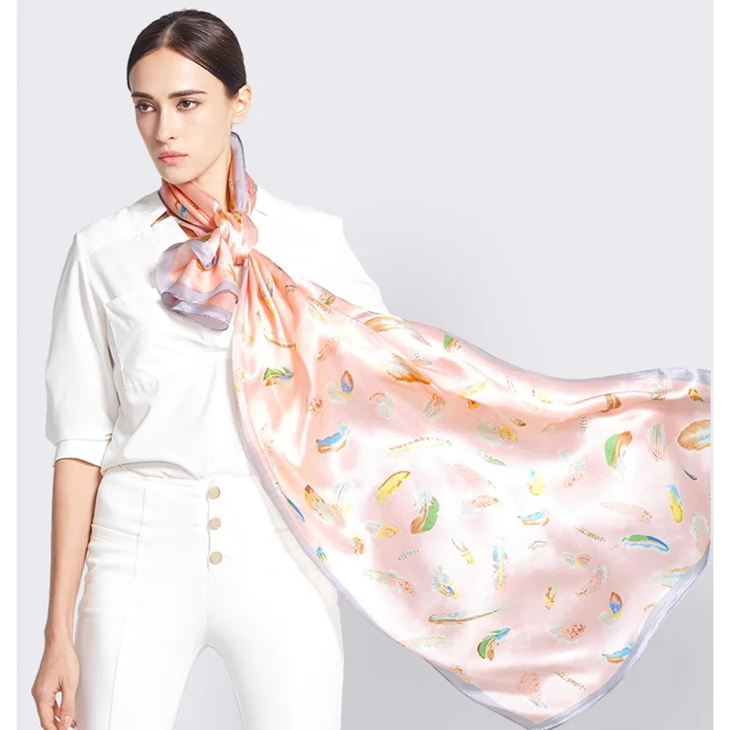 Роскошный брендовый шарф из чистого шелка женская дизайнерская шаль
