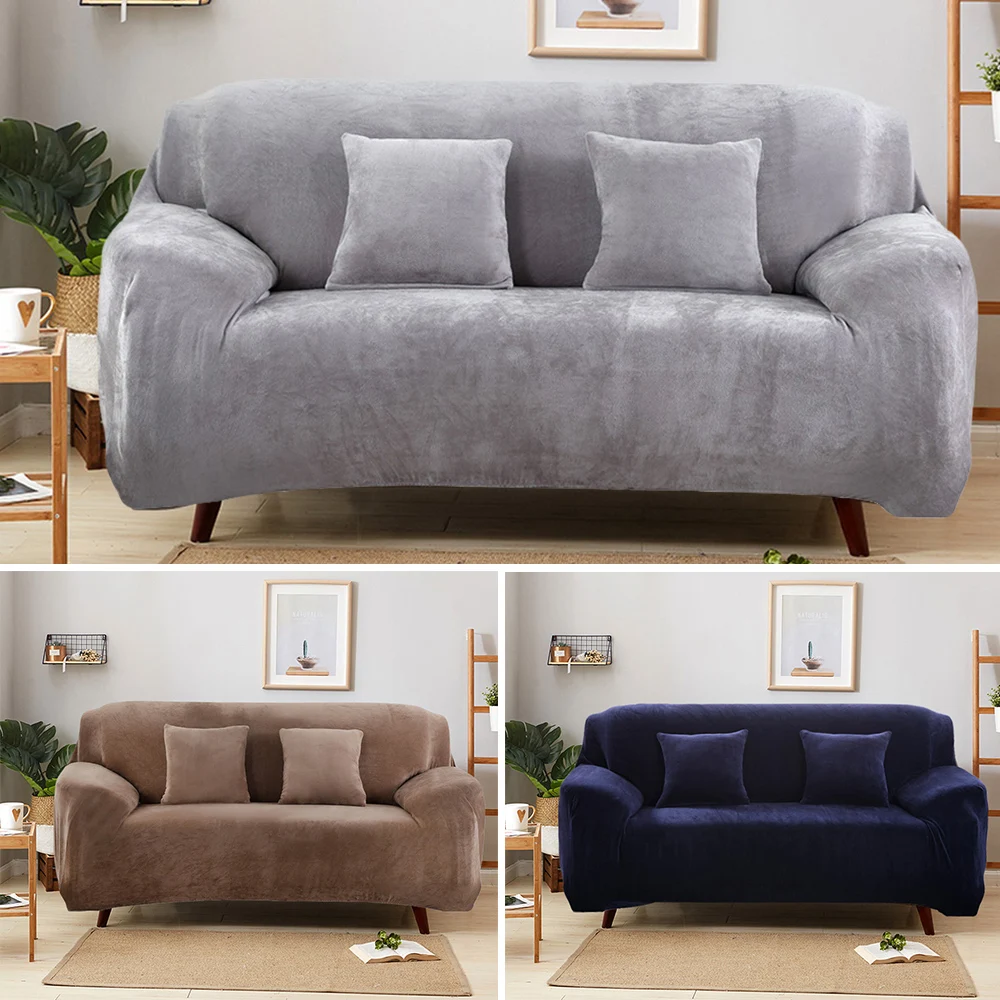 Универсальный секционный чехол для дивана плюшевый теплый утолщенный