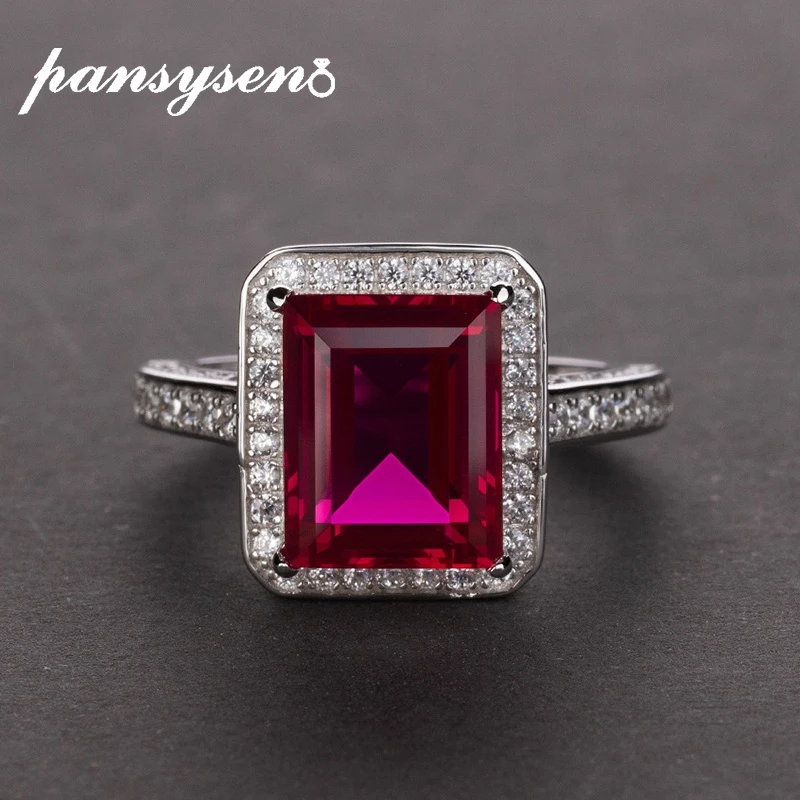 

PANSYSEN Винтаж 925 серебро 6ct Рубин Изумрудный цитрин камень Свадебные обручальные кольца для женщин, оптовая продажа, хорошее ювелирное издели...