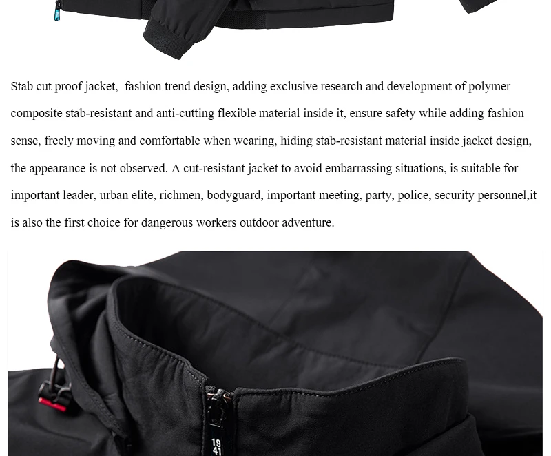 Город Досуг самообороны мужчин jaket Анти cut Мода безопасности взлом удар arme de defense полиция спецназ форма ФБР