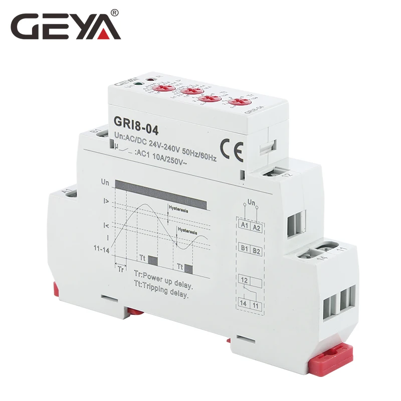 GEYA GRI8-04 перегрузки по току и под током реле защиты 0.05A 1A 2A 5A 8A 16A устройство