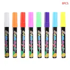 8 8 цветов светлая флуоресцентная жидкая мела маркер неоновая ручка для Светодиодный доски для письма доска стеклянная живопись граффити офис