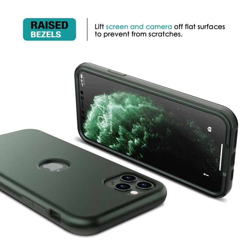 Phone Soft case for iPhone 11 pro Max Case TPU Bumper WITH Built-in Screen Protector Solid color capa Iphone | Мобильные телефоны и