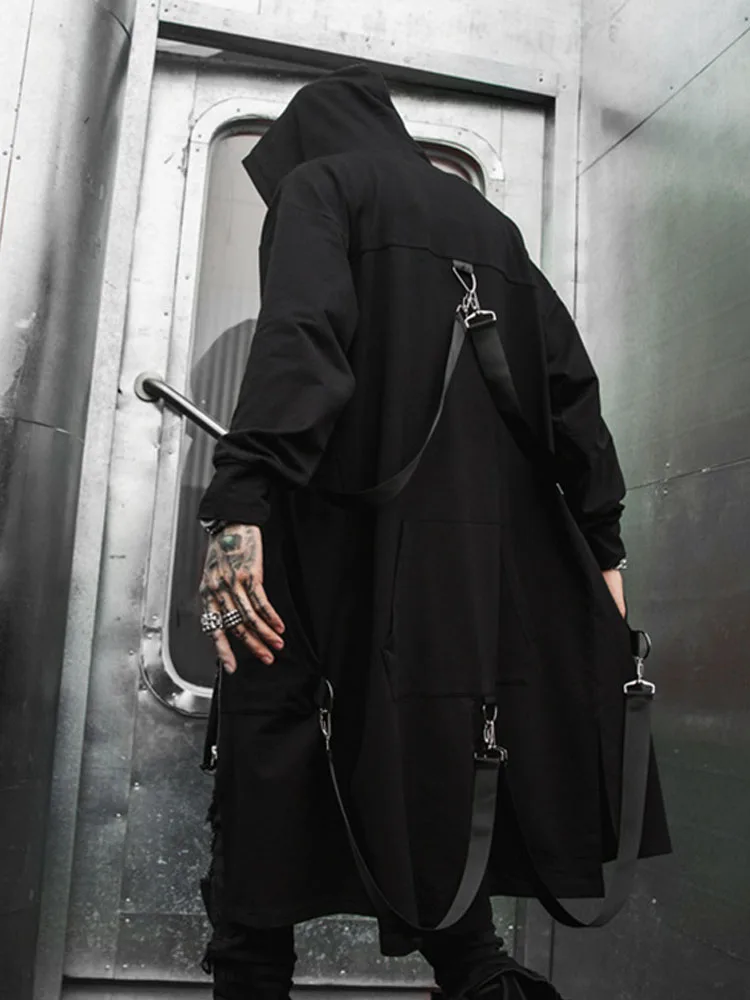 Рубашка мужская с длинным рукавом плотная Повседневная Уличная одежда капюшоном