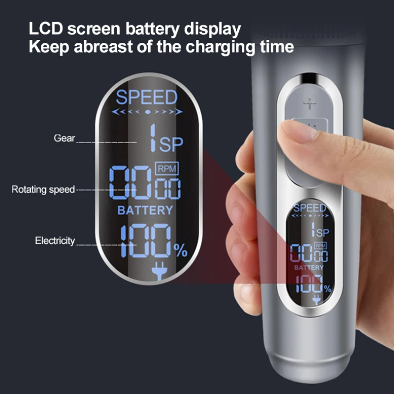 Машинка для стрижки волос с ЖК-дисплеем профессиональный перезаряжаемый