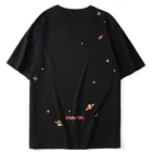 Гибкая забавная футболка с вышивкой звездного неба, футболка с коротким рукавом, свободные рубашки оверсайз в стиле Харадзюку, футболка в стиле хип-хоп, уличная одежда, летняя футболка