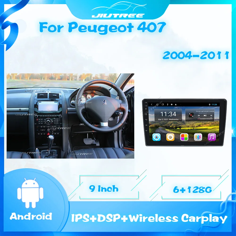 

Автомобильный радиоприемник 2 Din Android для Peugeot 407 2004-2011 сенсорный экран 128G автомобильный мультимедийный плеер GPS-навигация автомобильное ради...