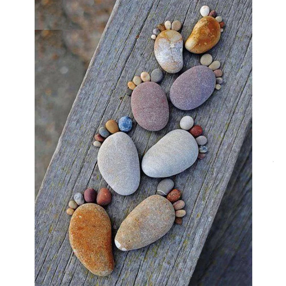 

Home Decor Painting Stone Footprints Diamond Mosaic Jewel Cross Stitch Handmade 5D Diy Paint Full Drills Adult Crafts
