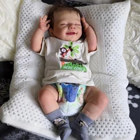 55cm silicone reborn baby doll closed eyes smile boy lifelike toys children kids playmate dolls creative gifts for girls