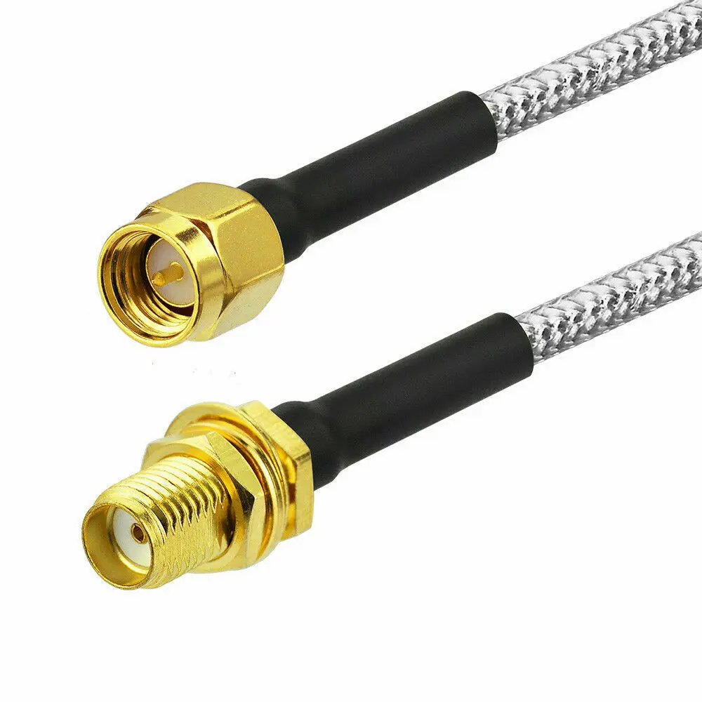 

1pce SMA Male Plug to SMA Female Jack Bulkhead RG402 0.141" Silver Cable Semi-rigid Flexible Pigtail 4inch~20M RF Connector