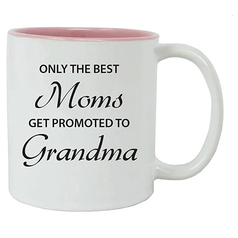 Only the best Moms get promoted to Grandma 11-Ounce White Sublimation Ceramic Coffee Mug (Pink) | Дом и сад