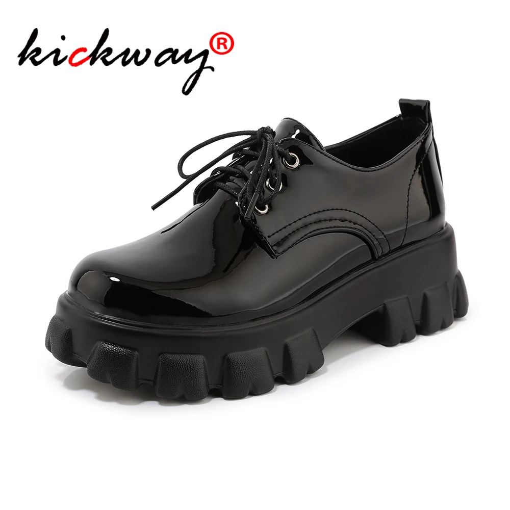 Женские лоферы на плоской платформе однотонные кроссовки толстой подошве со