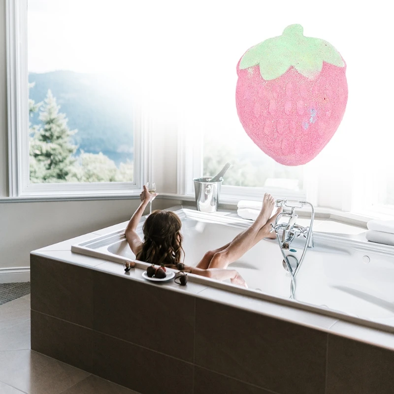 

10Pcs/Set Stawberry Shaped Bath Bomb Home Hotel Bubble SPA Ball Moisturizing Exfoliating Oil Control Relieve Fatigue Body