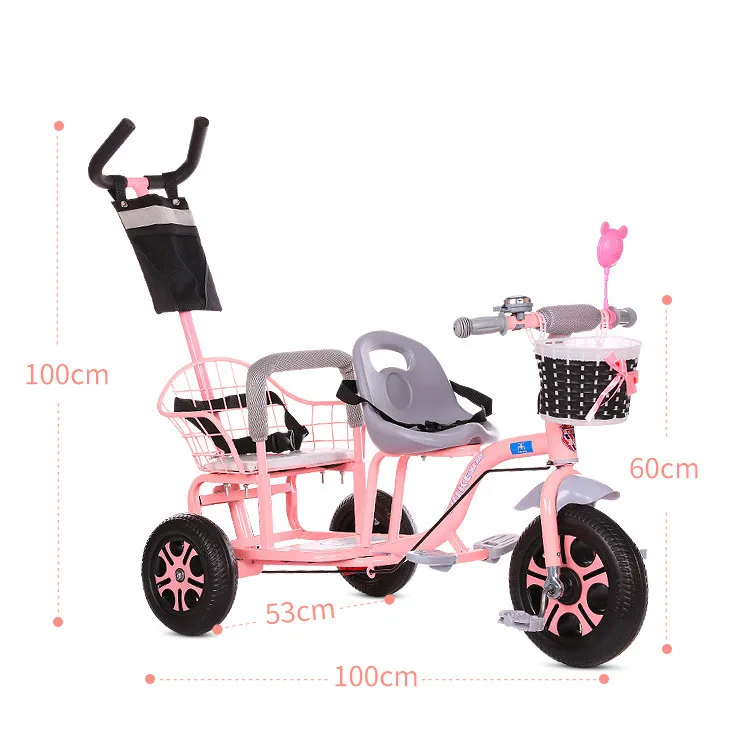 Baby Stroller Child Double Tricycle Bicycle Baby Twin Stroller Baby Twins 0-3Y 4-6Y Lightweight and Versatile