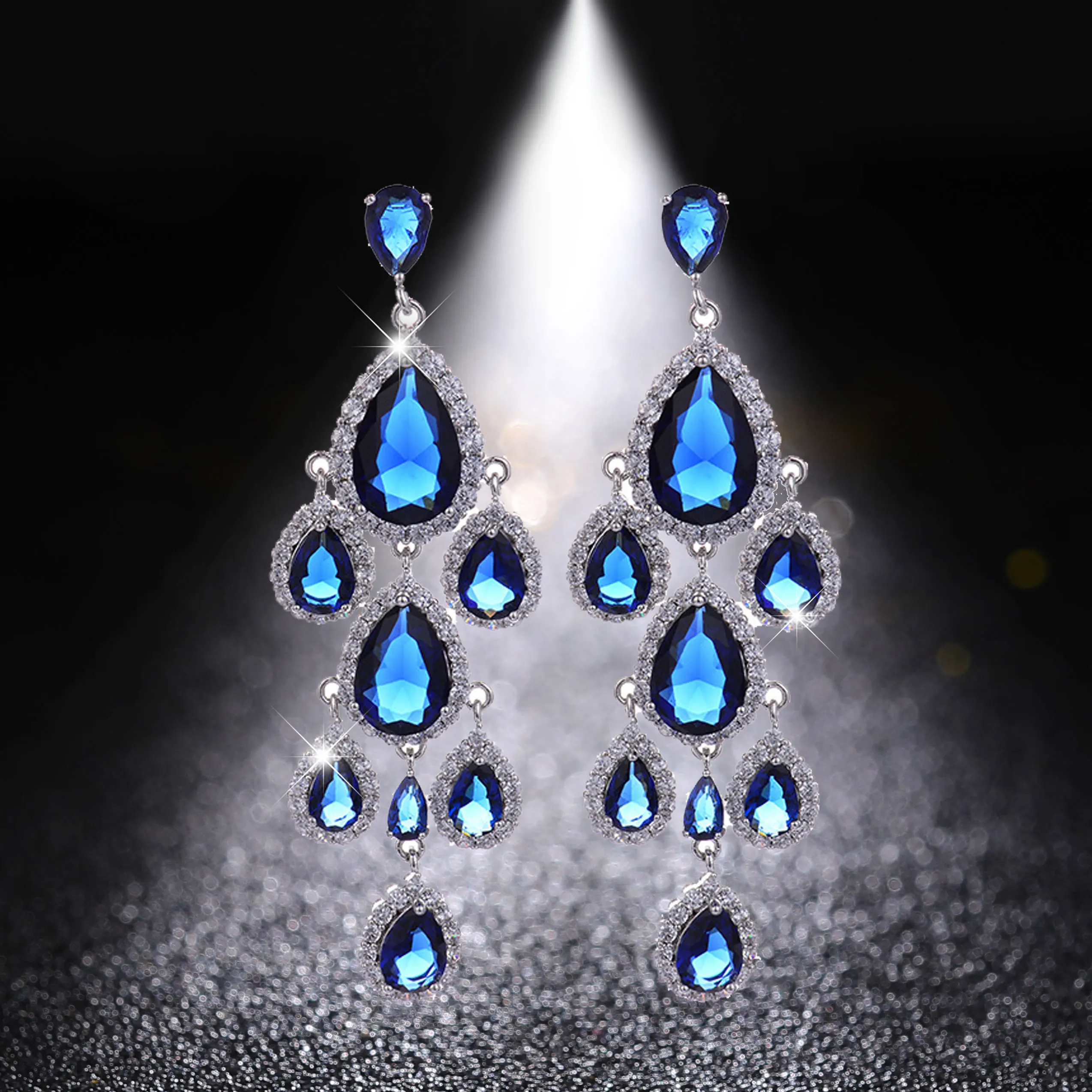 

HUAMI Long Water Drop Earrings Christmas New Style luxury Wholesale Price Multicolor Jewelry Earrings for Women Ins Hot Sale