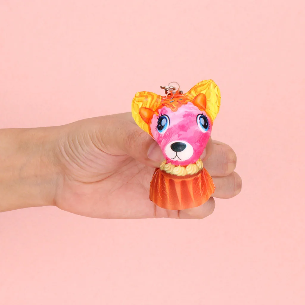 Squishy антистресс торт Кулон со щенком Ароматизированная подвеска медленно