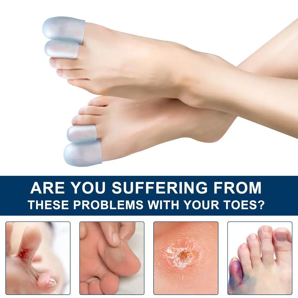 

4pairs/box Sumifun Blue Eyelet Set Soft Silicone Toe Brace Support Protector Protector Tube Bone Pinkie Corrector A7X8