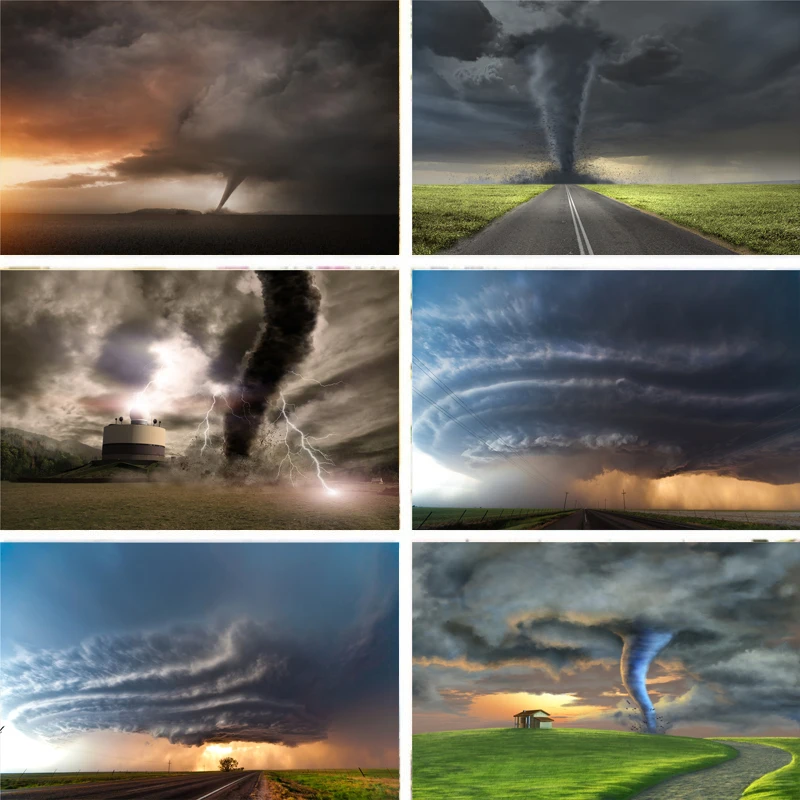 Nitree Подставки для фотографий виниловый фон с торнадо шоссе культиватор вечерние