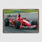 Майкл Шумахер в 2004 F1 автомобиль во время Гран-при Малайзии металлический знак настенная роспись для гостиной таблички жестяной знак плакат